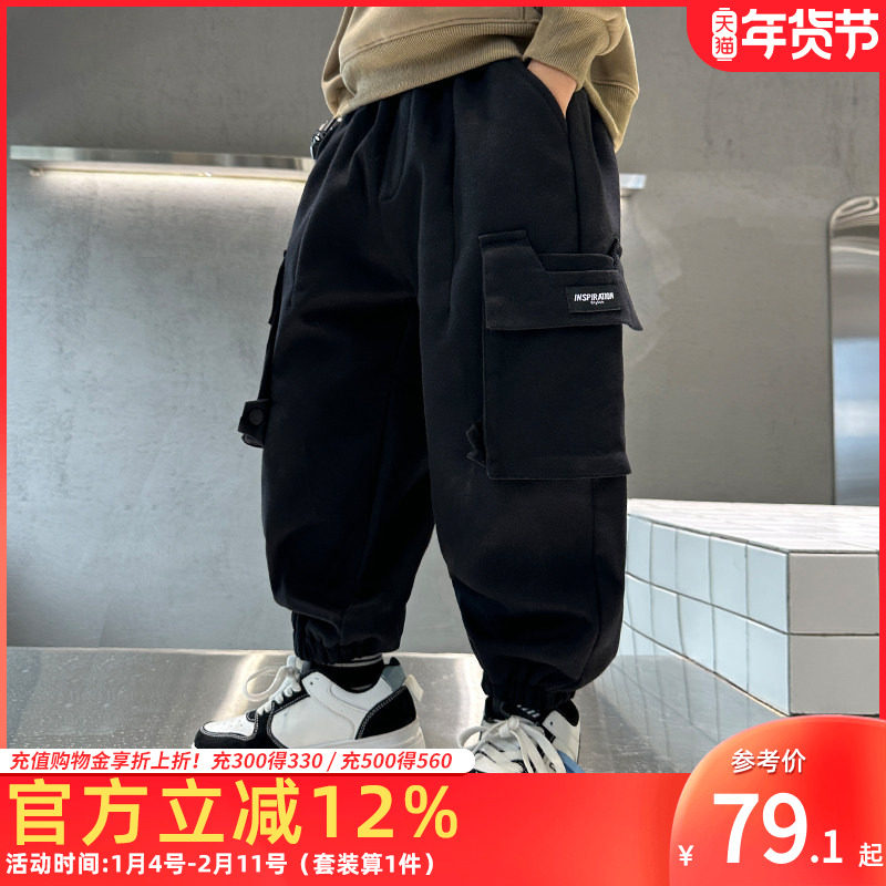 男童加绒工装裤一体绒秋冬季2025新款中大童男孩长裤儿童加厚裤子,童装/婴儿装/亲子装,裤子,淘宝优惠券,粉丝福利购,淘宝优惠卷