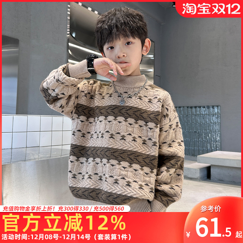 巧米兔男童半高领毛衣冬款