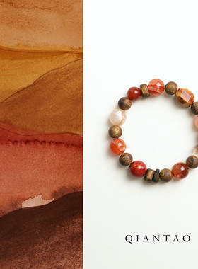 QIANTAO「韶华」原创天然种植奇楠沉香手串多宝大漆情侣手链礼物