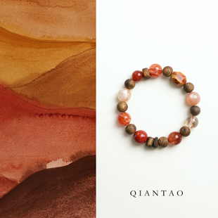 QIANTAO「韶华」原创天然种植奇楠沉香手串多宝大漆情侣手链礼物