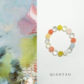 QIANTAO「桃织」原创天然多宝粉水晶白水晶手串稳定磁场情侣礼物