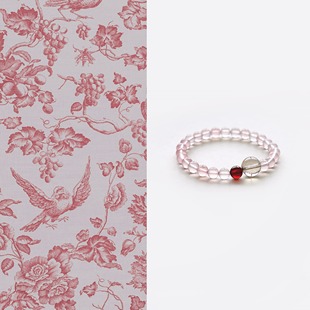 QIANTAO「添香」原创中式天然马达加斯加粉水晶手串女生礼物