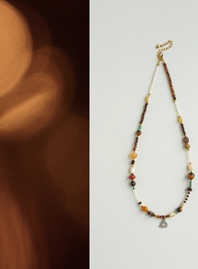 QIANTAO「境树」原创复古天然石多宝项链虎眼石高级感锁骨链女生