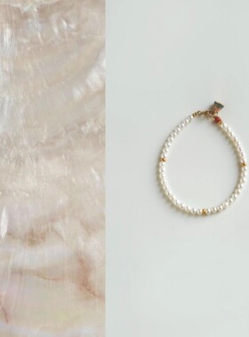 QIANTAO「白玉玫瑰」原创稳定情绪百搭淡水珍珠手链女生手串礼物