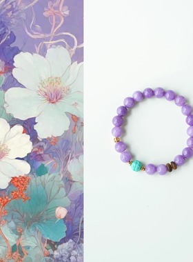 QIANTAO「泽兰」原创天然转运绿松石紫玉髓手串好运手链女礼物