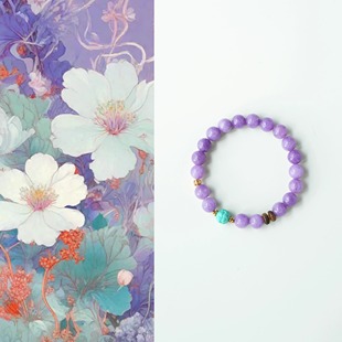 QIANTAO「泽兰」原创天然转运绿松石紫玉髓手串好运手链女礼物