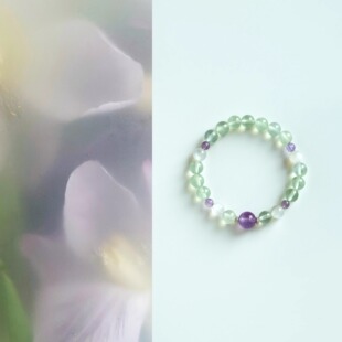 QIANTAO「清和」原创新中式天然高品葡萄石紫水晶转运手串女礼物