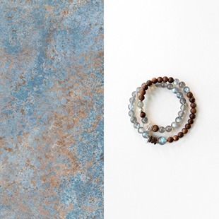 QIANTAO「倒叙」原创天然灰月光水晶手串沉香银好运手链情侣礼物