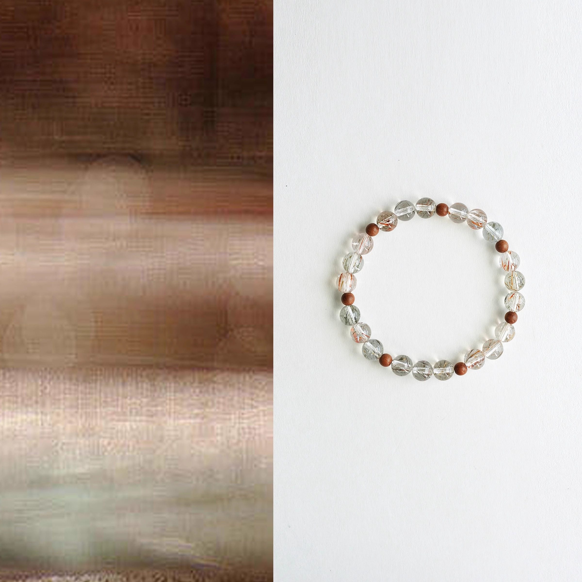 QIANTAO「冬岚」原创国风天然铜发晶老山檀招财文艺手链手串礼物,饰品/流行首饰/时尚饰品新,手链,淘宝优惠券,粉丝福利购,淘宝优惠卷