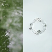 QIANTAO「烟峦」原创中式 天然高净体白水晶绿幽灵女招财手串礼物