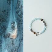 QIANTAO「浅海」原创稳定情绪天然海蓝宝沉香多宝好运手串女礼物