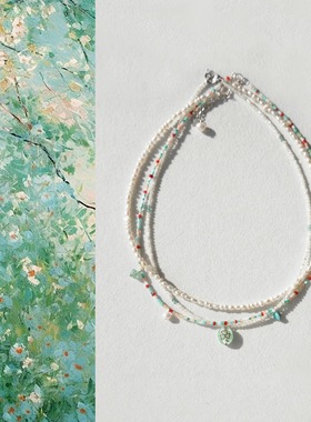 QIANTAO「晴好」原创复古925纯银珍珠项链女生叠戴锁骨链气质礼物