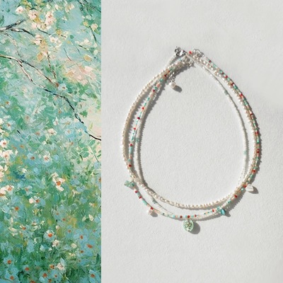 QIANTAO「晴好」原创复古925纯银珍珠项链女生叠戴锁骨链气质礼物