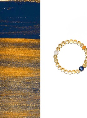 QIANTAO「湫叶」原创天然高冰净体黄水晶多宝手链女招财手串礼物