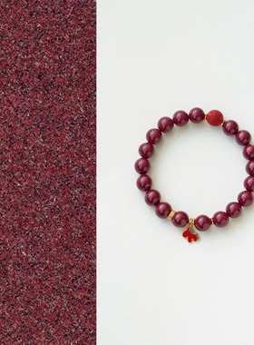 QIANTAO「绾宁」天然朱砂紫金砂生肖吊坠手串好运手链本命年礼物