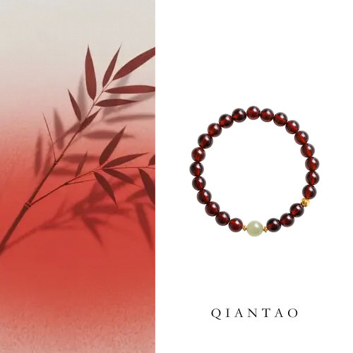 QIANTAO原创「花朝」6a级高品天然石榴石手串本命年女生手链礼物