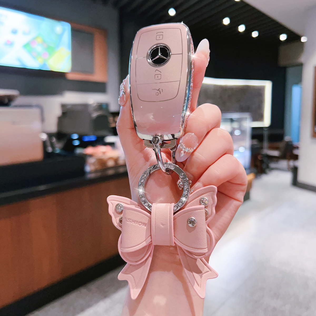 奔驰c260l钥匙套e300l车a200l cla glc gla glb220扣gle350 450壳