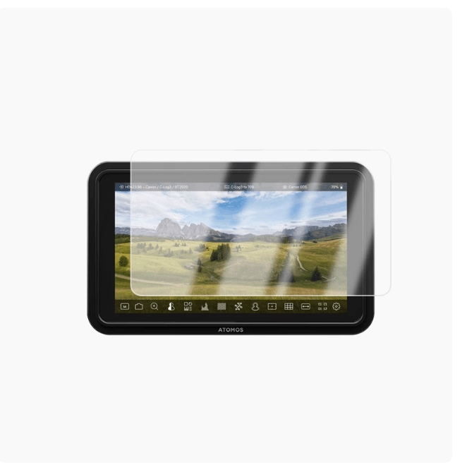 适用于ATOMOS SHINOBI2二代纳米防爆膜监视器5英寸高清防刮摔指纹防蓝光蓝光非钢化磨砂防反光贴膜