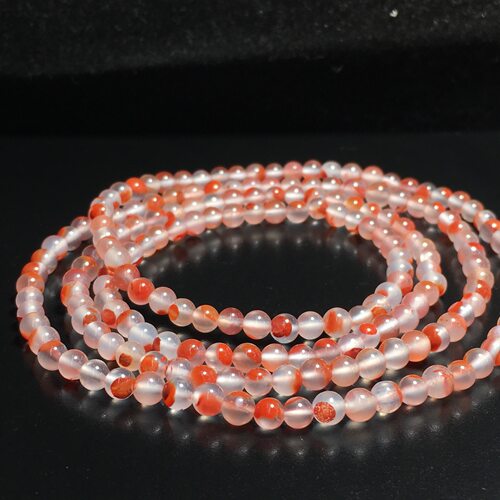 4mm天然南红玛瑙手链女款冰飘鸿运当头手串圆珠配珠饰品送礼保真