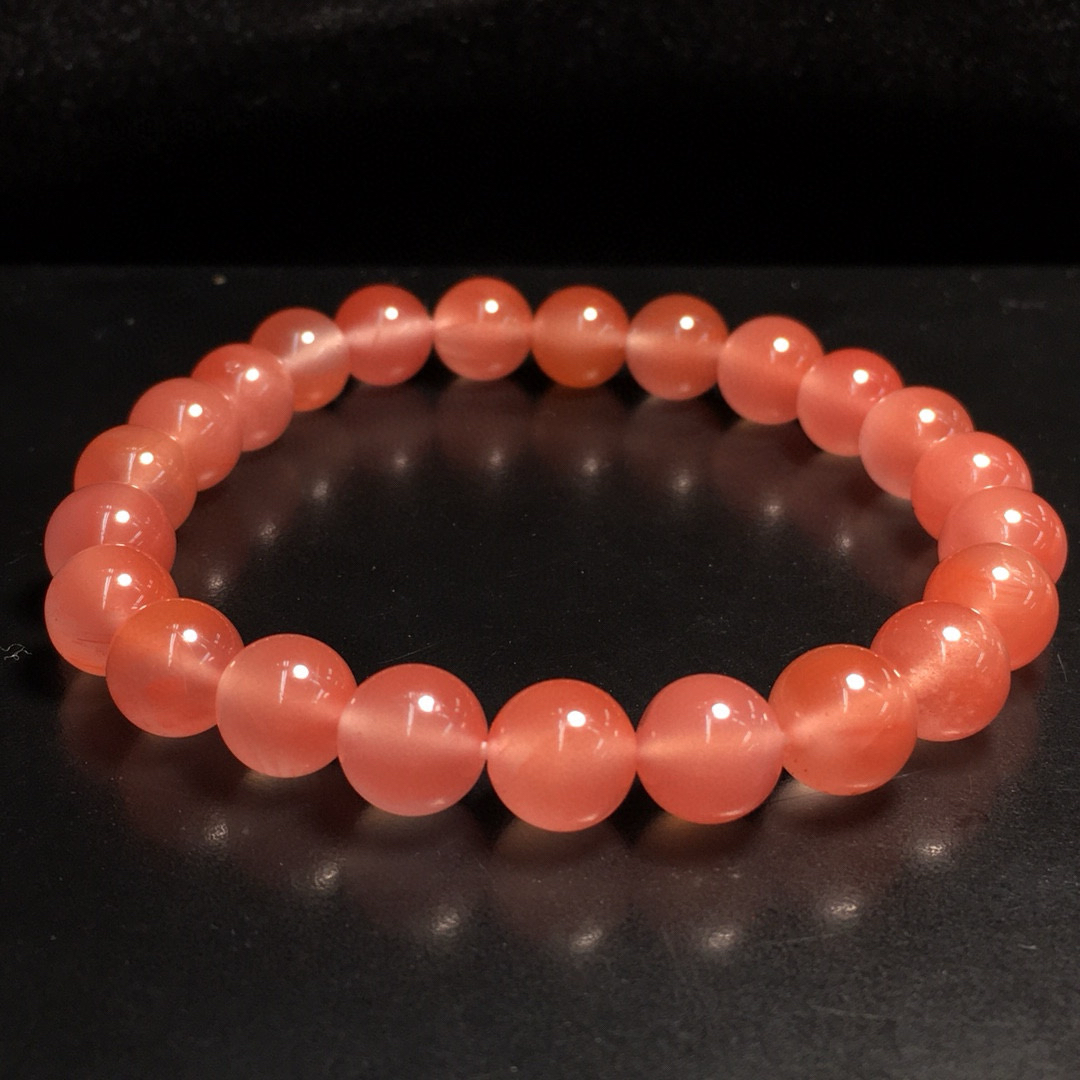 天然凉山南红玛瑙单圈手链女款冰粉色招桃花运旺姻缘礼物饰品包邮