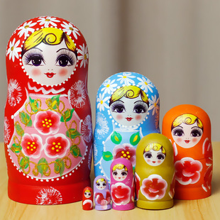 俄罗斯套娃7层哈尔滨冰雪大世界旅游纪念创意新年礼物加钱得10层