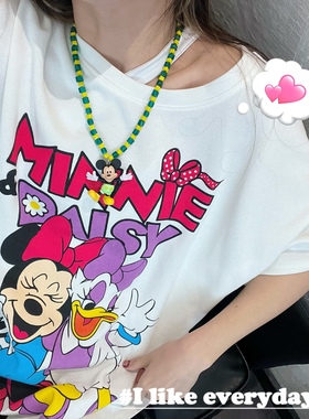 水晶串珠卡通可爱米奇颈链