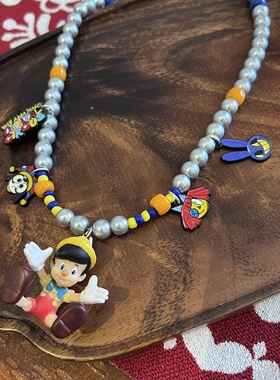 甜酷风匹诺曹仿珍珠项链