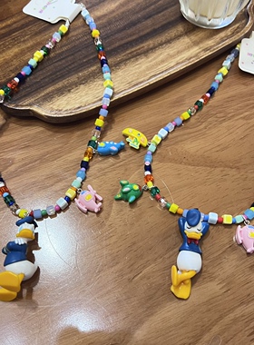唐老鸭串珠原创项链女生小红书