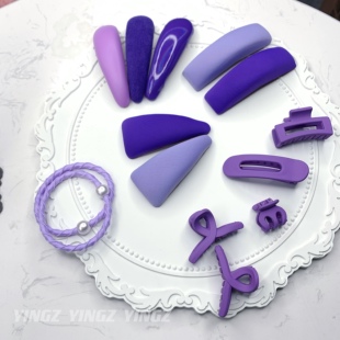 韩国东大门网红小抓夹长春花蓝紫色迷你发抓女刘海侧边夹碎发夹子