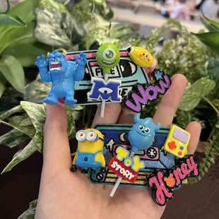 日韩卡通可爱小黄人毛怪掰掰夹彩色发夹女生少女心夸张侧边夹刘海