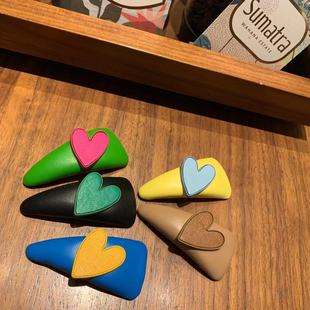 时尚彩色立体海绵可爱爱心三角水滴型BB夹气质鬓角日韩发夹边夹