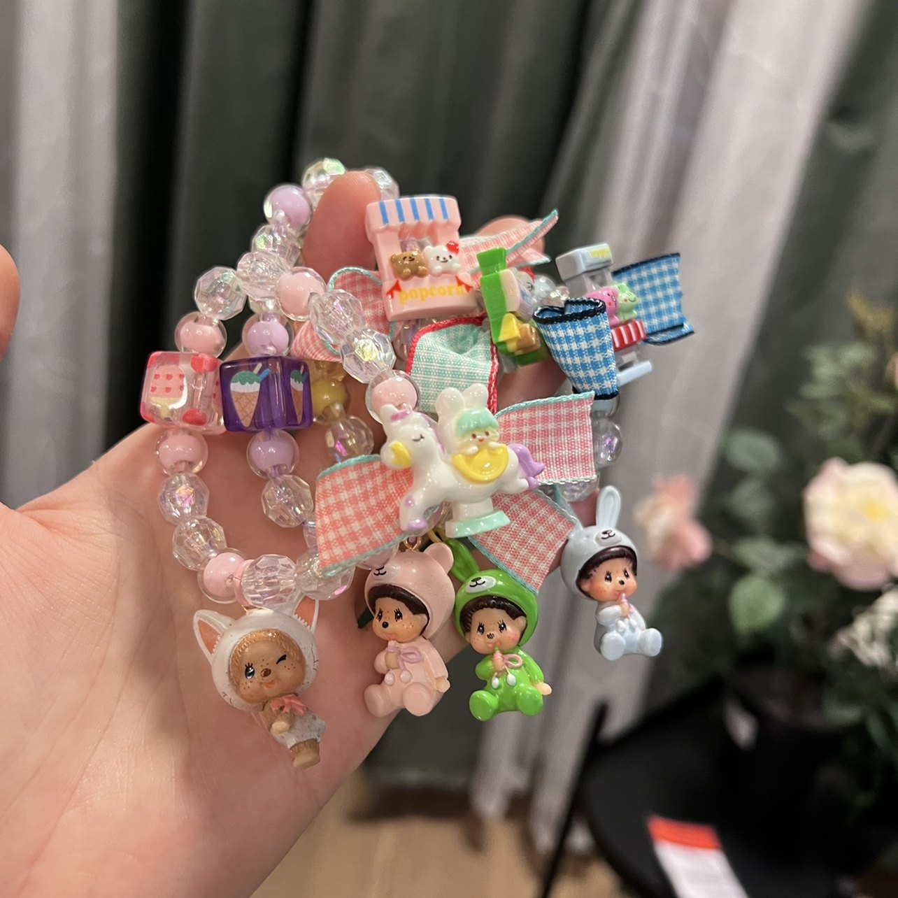 日韩卡通可爱串珠夏季彩色蒙奇奇女生手链头绳两用发绳网红饰品,饰品/流行首饰/时尚饰品新,手链,淘宝优惠券,粉丝福利购,淘宝优惠卷