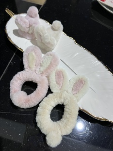 超萌小兔子发绳发夹毛茸茸兔耳朵BB夹仿皮草毛毛发卡边夹韩国发饰
