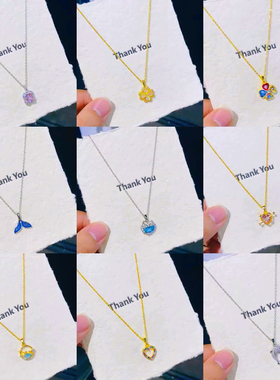 【钛钢】2防掉色防过敏钛钢项链亚马逊跨境热销锆石锁骨链饰品女