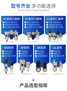 气动气源处理器二联件AC2010 02油水分离器AR调压阀AW234000 包邮