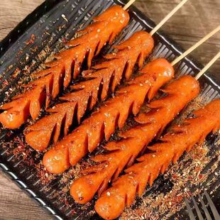 【夫宇】路边摊淀粉肠网红黄金脆皮烤肠油炸鸡肉火腿肠香肠批发