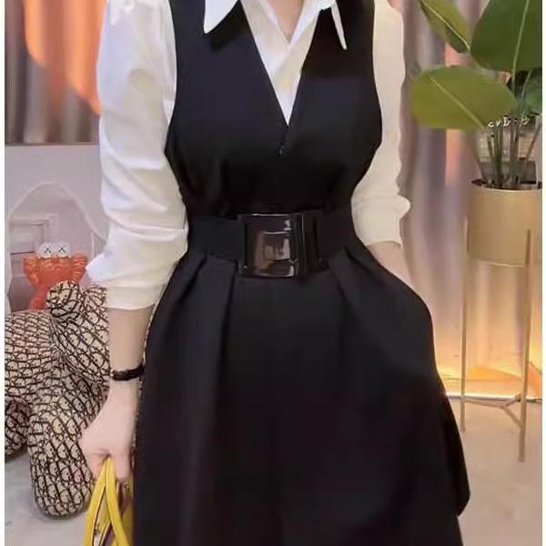 洋气显瘦衬衫马甲外搭两件套