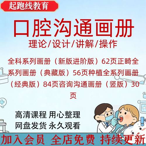 口腔沟通画册新版种植牙正畸全科系列画册口腔科资料