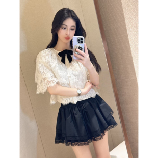 新款 2026春季 优雅气质宫廷风蕾丝斗篷上衣XSJ1S08D 专柜正品