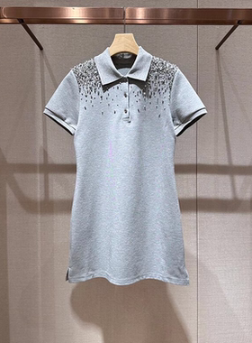 JR 专柜正品 2026春季新款 学院风钉珠POLO裙修身连衣裙R122001C