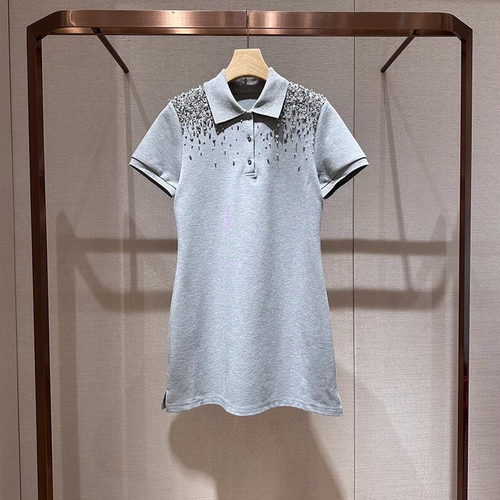 JR 专柜正品 2026春季新款 学院风钉珠POLO裙修身连衣裙R122001C