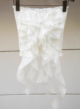 JR 专柜正品 2026春新款 不规则蕾丝拼接抹胸针织上衣XSJ1S06D