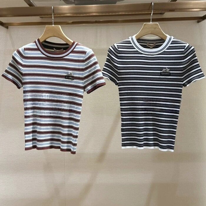JR专柜正品2026夏季新款百搭撞色条纹修身针织衫短袖上衣XSJ3M03E