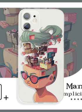 脑洞大开创意插画个性抽象卡通梦幻手机壳XR适用于苹果13P小米13vivoy78+荣耀70红米k50iQOO15华为p50一加11