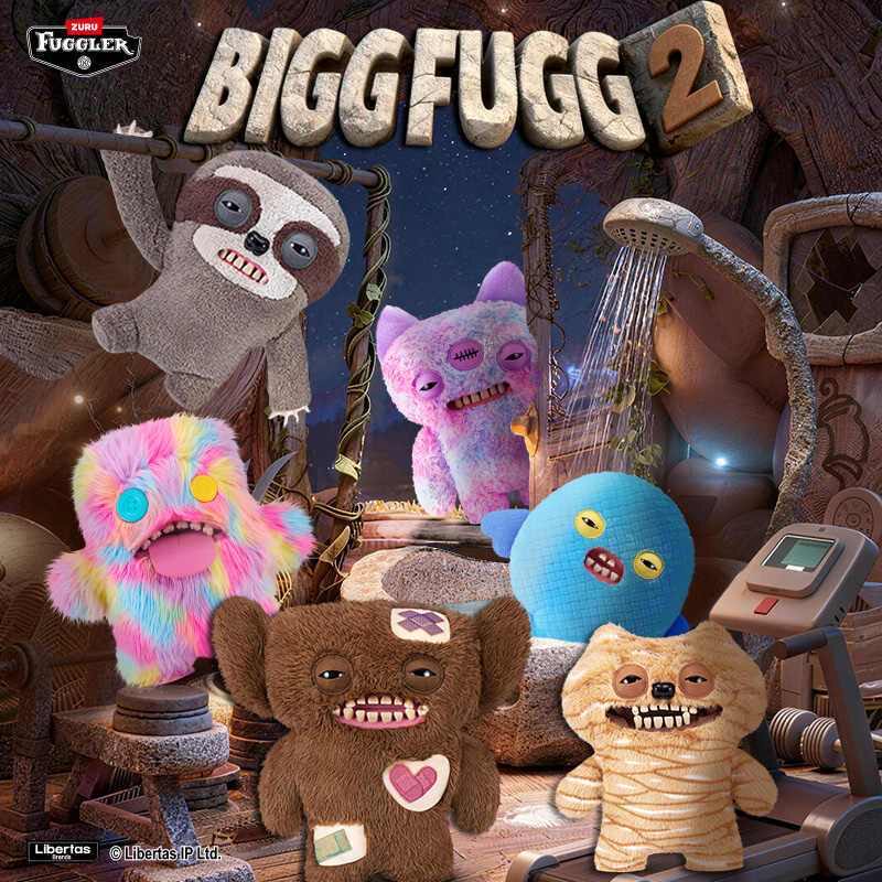 正版fuggler梦幻巨宝二代牙齿怪兽毛绒玩偶潮玩公仔抱枕47cm