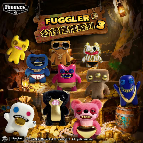正版fuggler三代盲盒盲袋牙齿怪兽丑丑萌微缩摆件玩偶挂件