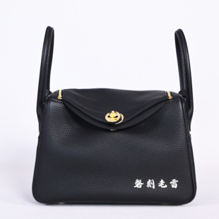 磐刻老雷进口牛皮26cm林迪包纯手缝大容量手提单肩包全身包