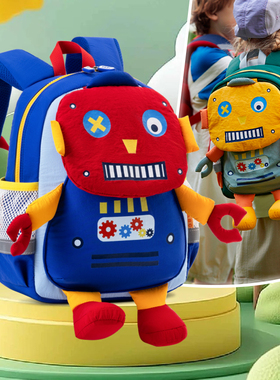 VABC卡通儿童双肩包幼儿园书包男孩女童户外出行宝宝背包减负轻便