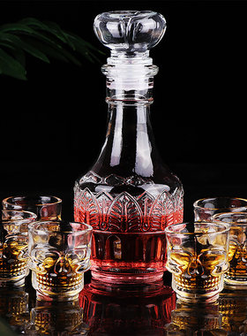 加厚玻璃瓶喝酒杯洋酒壶套装便携