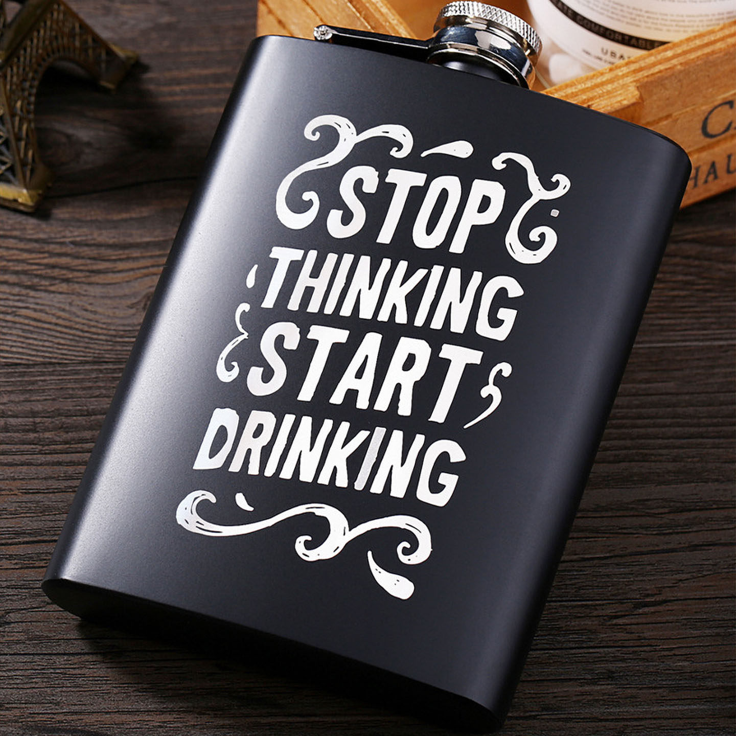 户外酒壶食品级不锈钢半斤装加厚便携式水杯白酒瓶酒瓶子空瓶高档